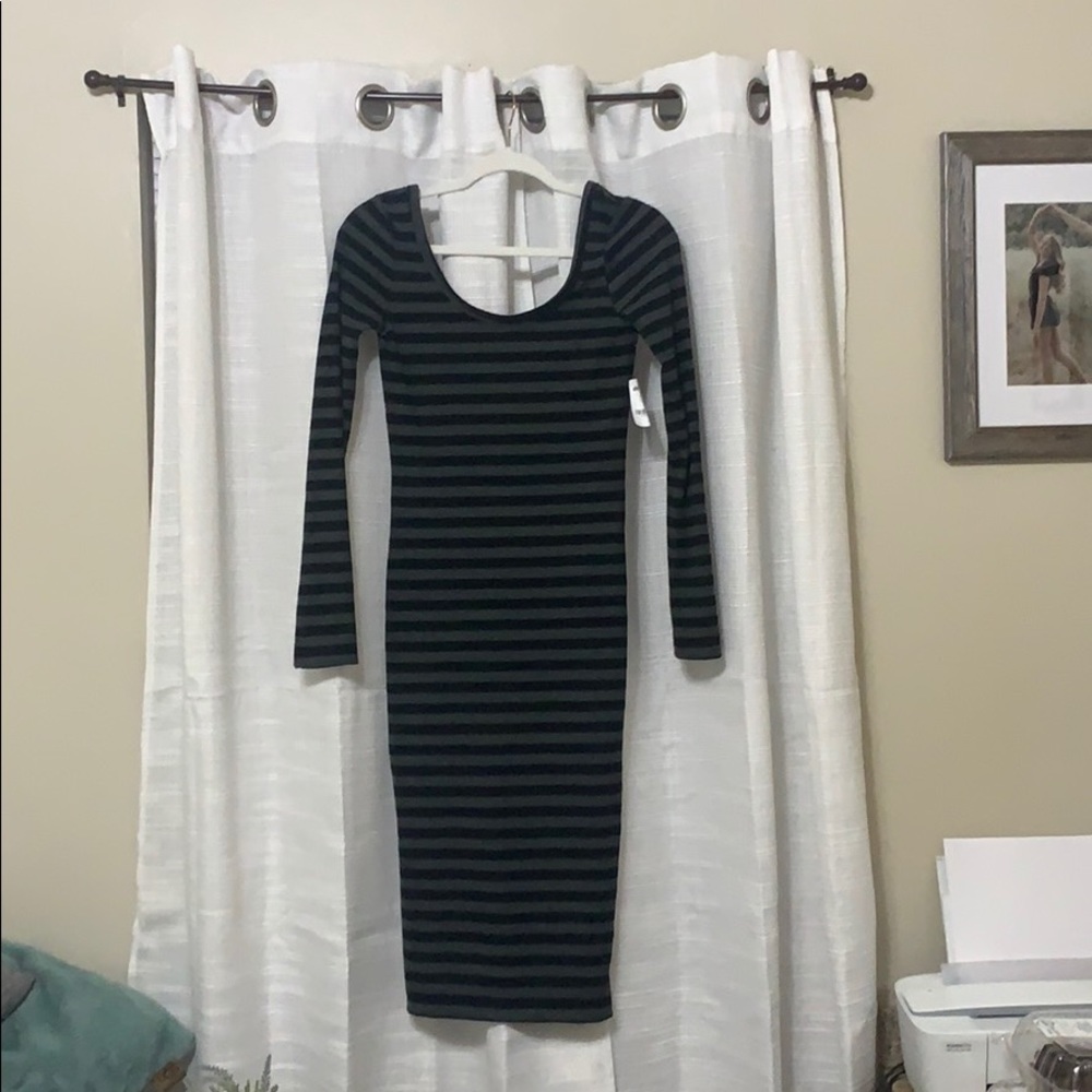 Black and Grey Striped Dress